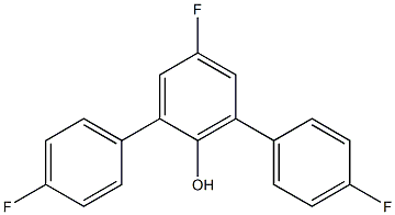4-フルオロ-2,6-ビス(4-フルオロフェニル)フェノール 化学構造式