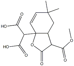 2-[(2,3,3a,4,5,7a-Hexahydro-2-oxo-3-methoxycarbonyl-5,5-dimethylbenzofuran)-7a-yl]propanedioic acid Structure