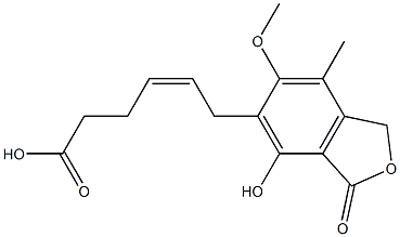 5-[(Z)-5-Carboxy-2-penten-1-yl]-1,3-dihydro-4-hydroxy-6-methoxy-7-methylisobenzofuran-3-one Structure