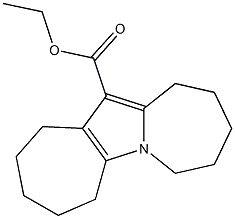 1,2,3,4,5,6,7,8,9,10-Decahydro-5a-aza-5aH-cyclohept[a]azulene-11-carboxylic acid ethyl ester 结构式