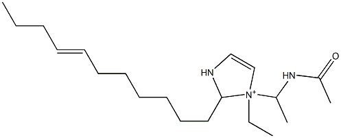 1-[1-(アセチルアミノ)エチル]-1-エチル-2-(7-ウンデセニル)-4-イミダゾリン-1-イウム 化学構造式