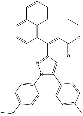 (Z)-3-(1-Naphtyl)-3-[[1-(4-methoxyphenyl)-5-(4-methylphenyl)-1H-pyrazol]-3-yl]propenoic acid ethyl ester Structure