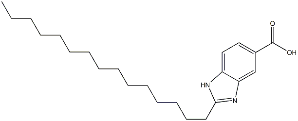 2-ペンタデシル-1H-ベンゾイミダゾール-5-カルボン酸 化学構造式