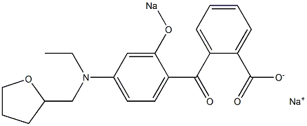 o-[4-[N-エチル-N-(テトラヒドロフラン-2-イルメチル)アミノ]-2-ソジオオキシフェニルカルボニル]安息香酸ナトリウム 化学構造式