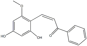 (Z)-2,4-ジヒドロキシ-6-メトキシカルコン 化学構造式