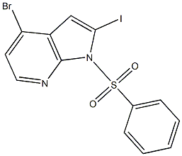 1-Benzenesulfonyl-4-bromo-2-iodo-7-azaindole Structure