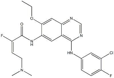 (E)-N-(4-(3-chloro-4-fluorophenylamino)-7-ethoxyquinazolin-6-yl)-4-(dimethylamino)-2-fluorobut-2-enamide Struktur