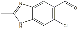 6-chloro-2-methyl-1H-benzo[d]imidazole-5-carbaldehyde Struktur