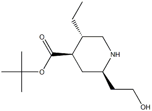 (2R,4R,5S)-tert-butyl 5-ethyl-2-(2-hydroxyethyl)piperidine-4-carboxylate Struktur