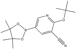 2-tert-butoxy-5-(4,4,5,5-tetramethyl-1,3,2-dioxaborolan-2-yl)pyridine-3-carbonitrile Struktur