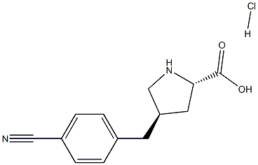 反式-4-(4-氰苄基)-L-脯氨酸盐酸盐,,结构式