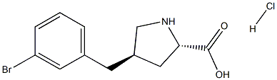 反式-4-(3-溴苄基)-L-脯氨酸盐酸盐 结构式