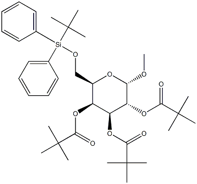 Methyl 6-O-tert-butyldiphenylsilyl-2,3,4-tri-O-pivaloyl-a-D-galactopyranoside 结构式