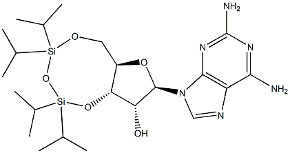 2,6-Diamino-9-[3',5'-O-(1,1,3,3-tetraisopropyl-1,3-disiloxanediyl)-b-D-ribofuranosyl]purine Struktur