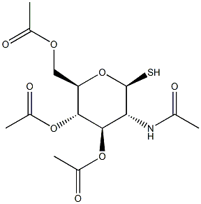 2-乙酰氨基-3,4,6-三-O-乙酰基-2-脱氧-Β-D-硫代葡萄糖复合糖, , 结构式