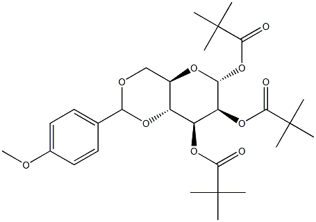 4,6-O-(4-Methoxybenzylidene)-1,2,3-tri-O-pivaloyl-a-D-mannopyranose Structure