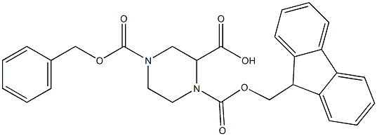 1-(Fmoc)-4-Cbz-Piperazine-2-Carboxylic acid Struktur