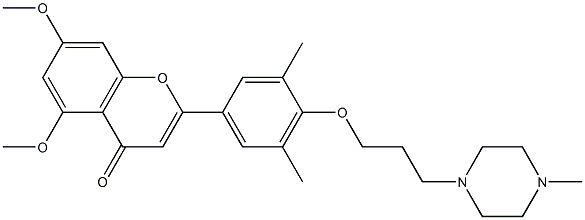 2-(3,5-dimethyl-4-(3-(4-methylpiperazin-1-yl)propoxy)phenyl)-5,7-dimethoxy-4H-chromen-4-one 结构式