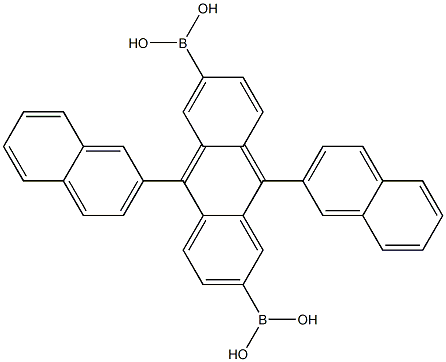 9,10-di(naphthalen-2-yl)anthracene-2,6-diyldiboronic acid Structure