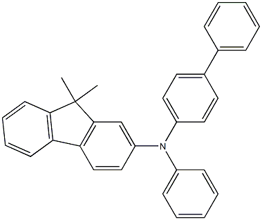 N-(4-对位二苯基)-9,9-二甲基-N-甲基-2-氨基芴, , 结构式