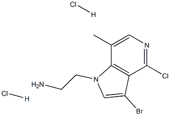 2-(3-Bromo-4-chloro-7-methyl-1H-pyrrolo[3,2-c]pyridin-1-yl)ethan-1-amine dihydrochloride Structure