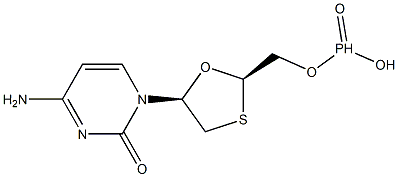 Phosphonic Acid Mono[[(2R,5S)-5-(4-amino-2-oxo-1(2H)-pyrimidinyl)-1,3-oxathiolan-2-yl]methyl] Ester Structure