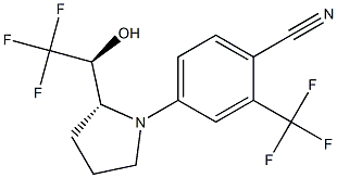 4-[(2R)-2-[(1S)-2,2,2-Trifluoro-1-hydroxyethyl]-1-pyrrolidinyl]-2-(trifluoromethyl)-benzonitrile Struktur