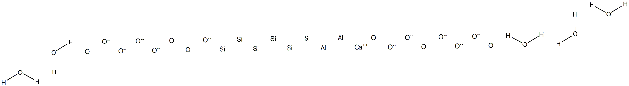 Calcium dialuminum hexasilicon hexadecaoxide pentahydrate Structure