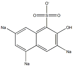 2-萘酚-3,5,7-三磺酸钠,,结构式