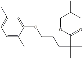 2,2-二甲基-5-(2,5-二甲基苯氧基)戊酸异丁酯,,结构式