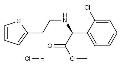 S-(+)-(2-thienylethylamino)(2-chlorophenyl)acetic acid methyl ester hydrochloride Struktur