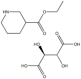 (S)-3-哌啶甲酸乙酯-L-酒石酸盐 结构式