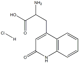 2-氨基-3(1,2-二氢-2-氧喹啉-4-基)丙酸盐酸盐 结构式