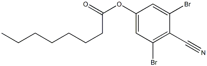 3,5-二溴-4-氰基苯基辛酸酯,,结构式