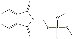 O,O-二甲基-S-(酞酰亚胺基甲基)二硫代磷酸酯,,结构式