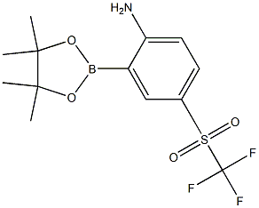 2-(4,4,5,5-Tetramethyl-1,3,2-dioxaborolan-2-yl)-4-(trifluoromethylsulfonyl)aniline Structure