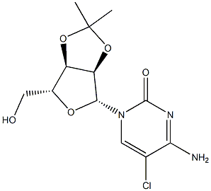 5-Chloro-2',3'-O-isopropylidene-D-cytidine,,结构式
