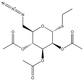 Ethyl2,3,4-tri-O-acetyl-6-azido-6-deoxy-a-D-thiomannopyranoside 化学構造式