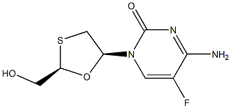 5-fluoro-1-(2R,5s)-[2-(hydroxymethyl)-1,3-oxathiolan-5-yl]lytosine Struktur
