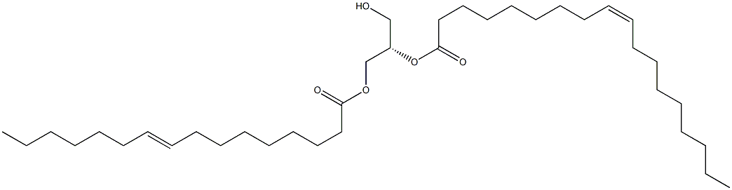 1-(9Z-hexadecenoyl)-2-(9Z-octadecenoyl)-sn-glycerol Structure