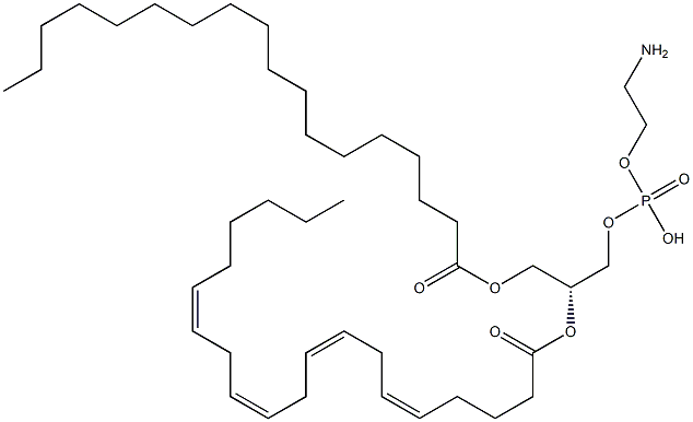 1-octadecanoyl-2-(5Z,8Z,11Z,14Z-eicosatetraenoyl)-sn-glycero-3-phosphoethanolamine Struktur