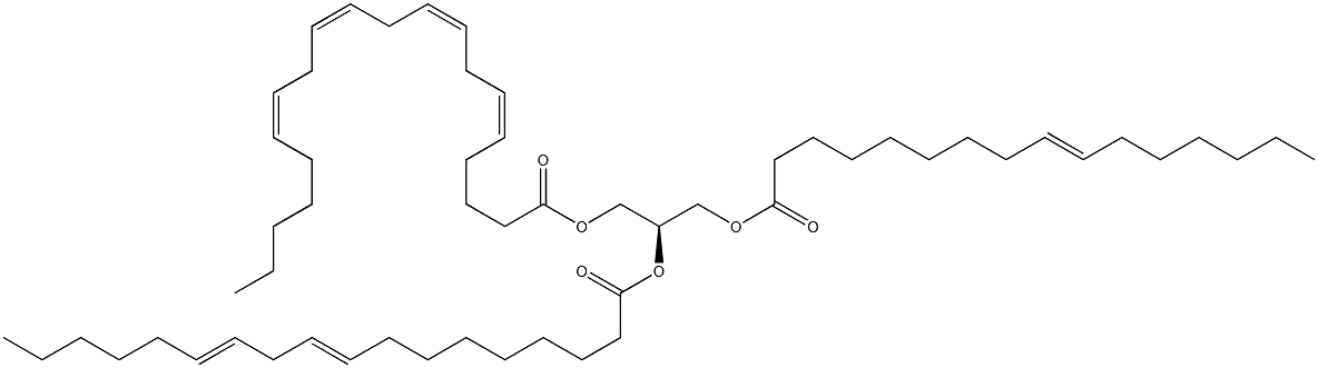 1-(9Z-hexadecenoyl)-2-(9Z,12Z-octadecadienoyl)-3-(5Z,8Z,11Z,14Z-eicosatetraenoyl)-sn-glycerol Structure