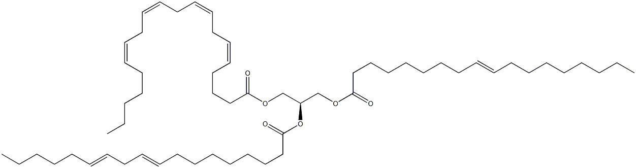 1-(9Z-octadecenoyl)-2-(9Z,12Z-octadecadienoyl)-3-(5Z,8Z,11Z,14Z-eicosatetraenoyl)-sn-glycerol Structure