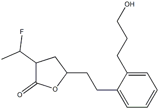 3-(1-Fluoroethyl)-5-(2-[2-(3-hydroxypropyl)phenyl]ethyl)dihydro-2(3H)- furanone Struktur