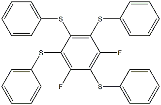 Benzene, 4,6-difluoro-1,2,3,5-tetrakis(phenylthio)- Structure