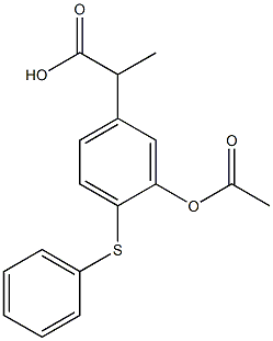 5-(1-CARBOXYETHYL)-2-(PHENYLTHIO)PHENYL ACETIC ACID Struktur