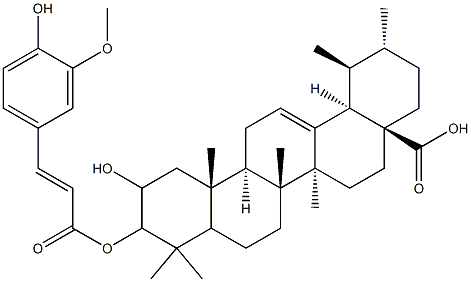 3-feruloyloxy-2-hydroxyurs-12-en-28-oic acid Struktur