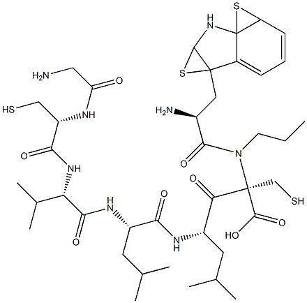 glycyl-cysteinyl-valyl-leucyl-leucyl-prolyl-tryptophyl-cysteine (2-7)disulfide Struktur
