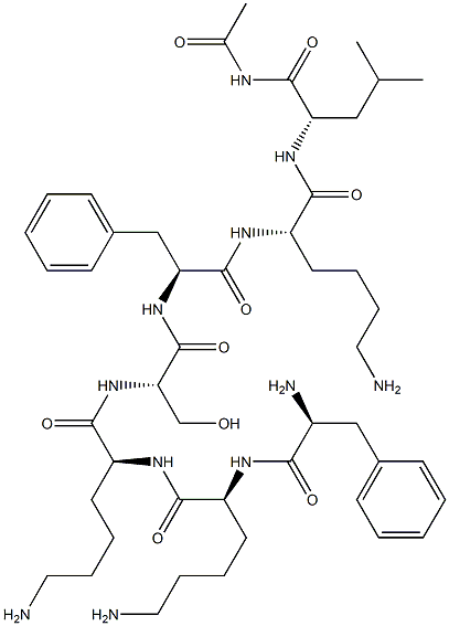 acetyl-phenylalanyl-lysyl-lysyl-seryl-phenylalanyl-lysyl-leucinamide 化学構造式