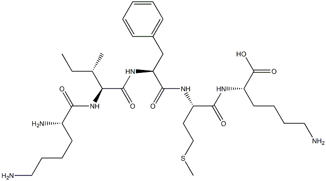 lysyl-isoleucyl-phenylalanyl-methionyl-lysine 结构式